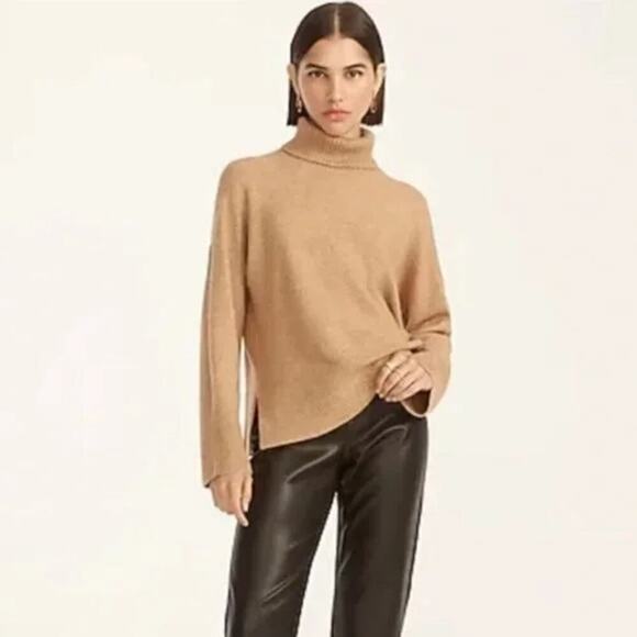 J.Crew Turtleneck Sweater in Supersoft Yarn Merino Wool Camel Size Small - Picture 2 of 8